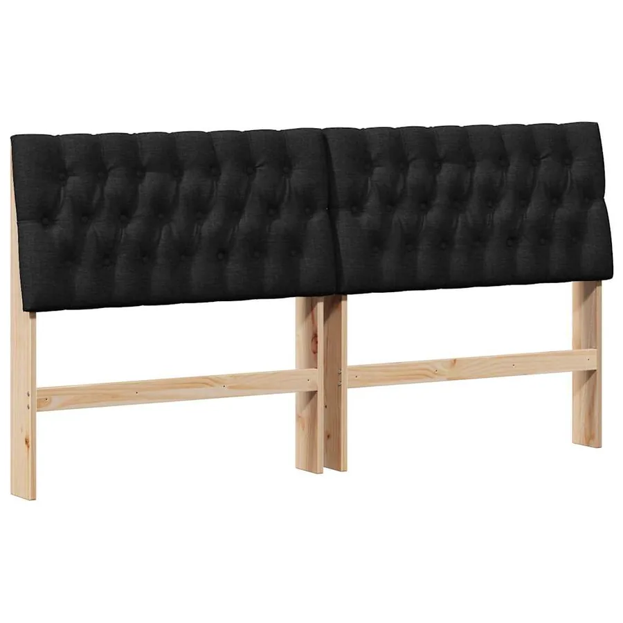 Tête de lit capitonnée Noir 180 cm Pin massif - 2