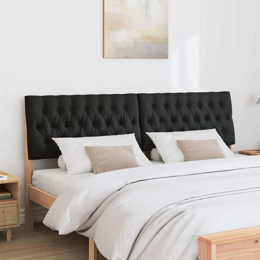 Tête de lit capitonnée Noir 180 cm Pin massif - 3
