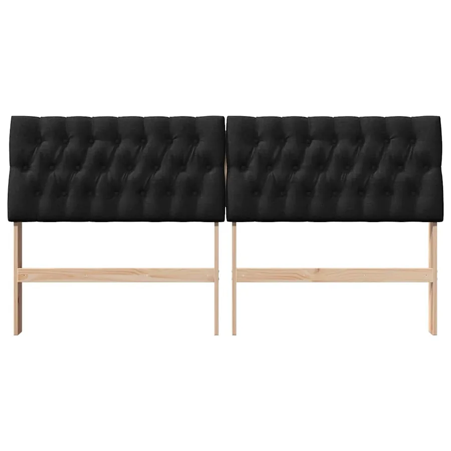 Tête de lit capitonnée Noir 180 cm Pin massif - 4