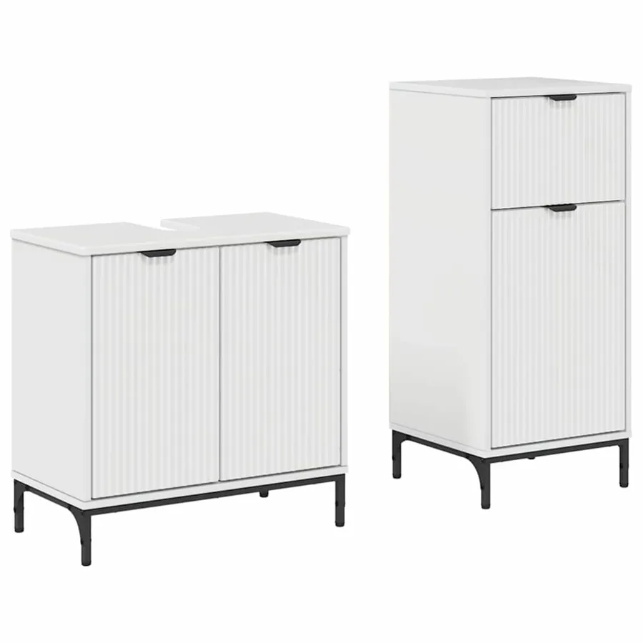 Ensemble de mobilier de salle de bain 2 pcs Blanc brillant - 2