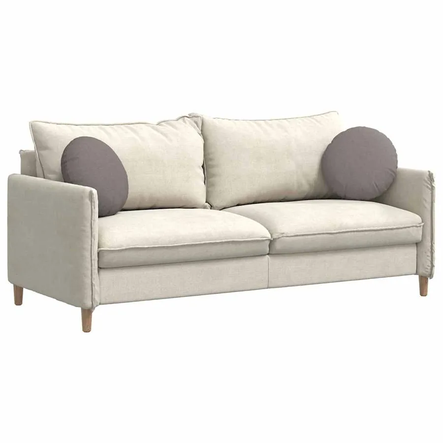 Coussins de siège 2 pcs Taupe Ø40 x 13 cm tissu - 3