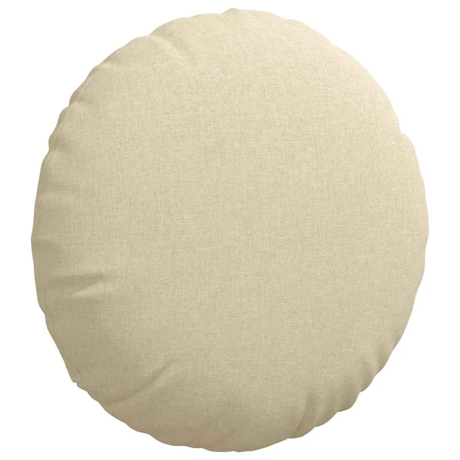 Coussins de siège 2 pcs Crème Ø60 x 21 cm tissu - 5