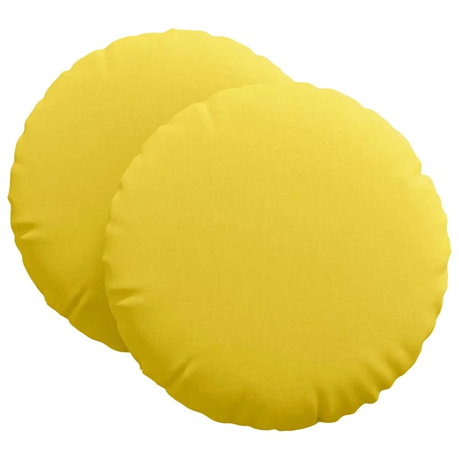 Coussins de siège 2 pcs Jaune clair Ø60 x 21 cm tissu - 2