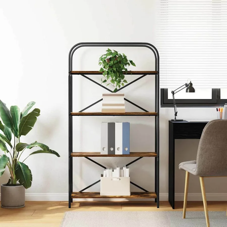 Étagère Chêne fumé 80 x 30 x 146 cm Bois d'ingénierie - 4
