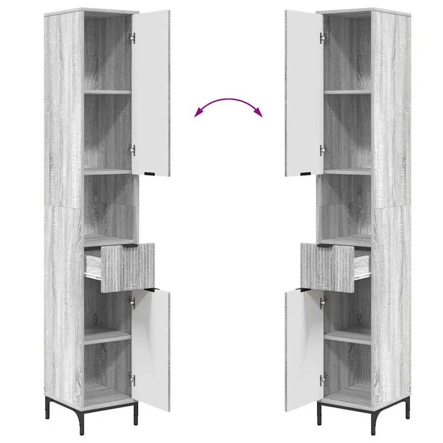 Ensemble de mobilier de salle de bain avec tiroir Gris Sonoma - 13