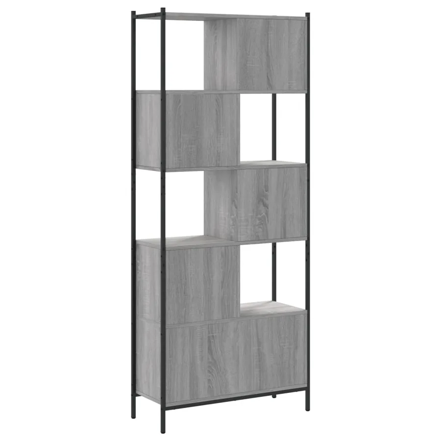 Bibliothèque sonoma gris 72x28x172 cm bois d'ingénierie - 7
