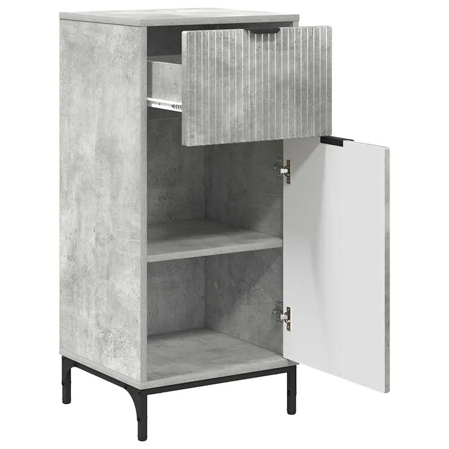 Ensemble de mobilier de salle de bain 3 pcs Gris béton - 6