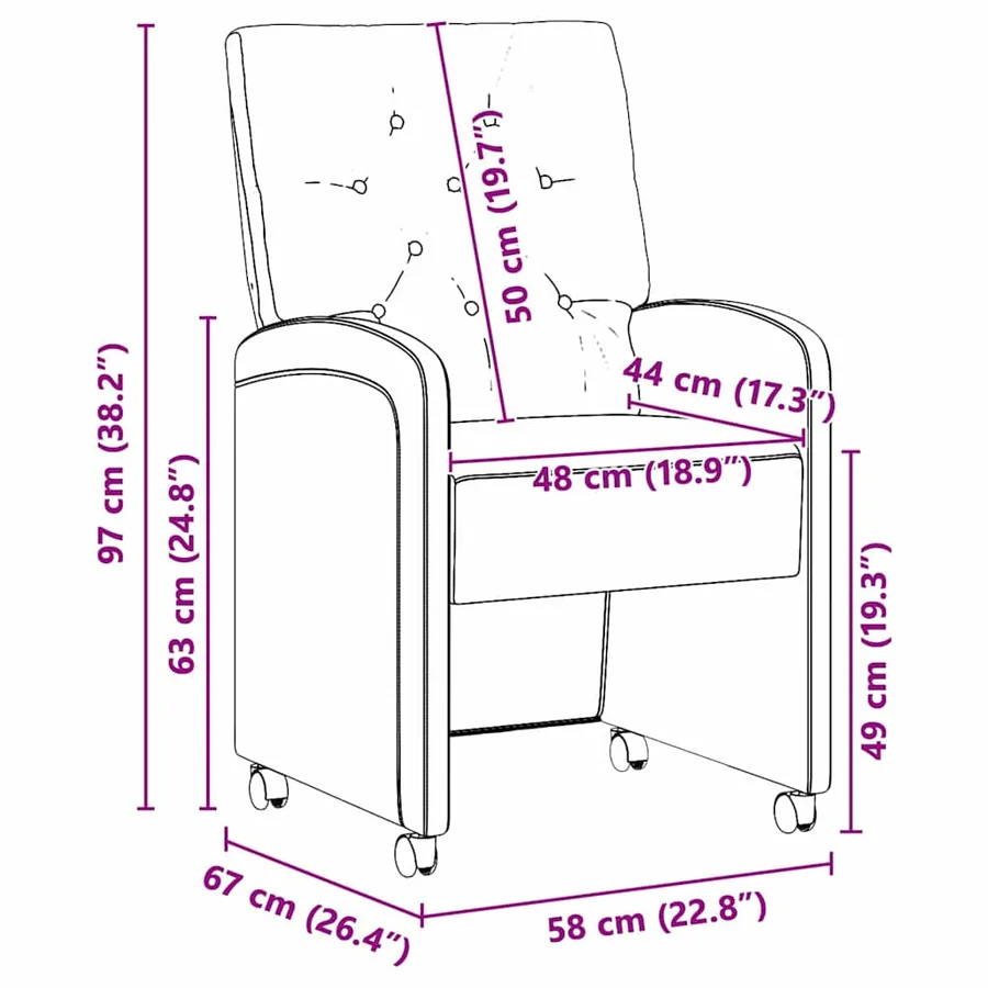 Chaises de Salle à Manger avec Roues 2 pcs Vert marin Velours - 10