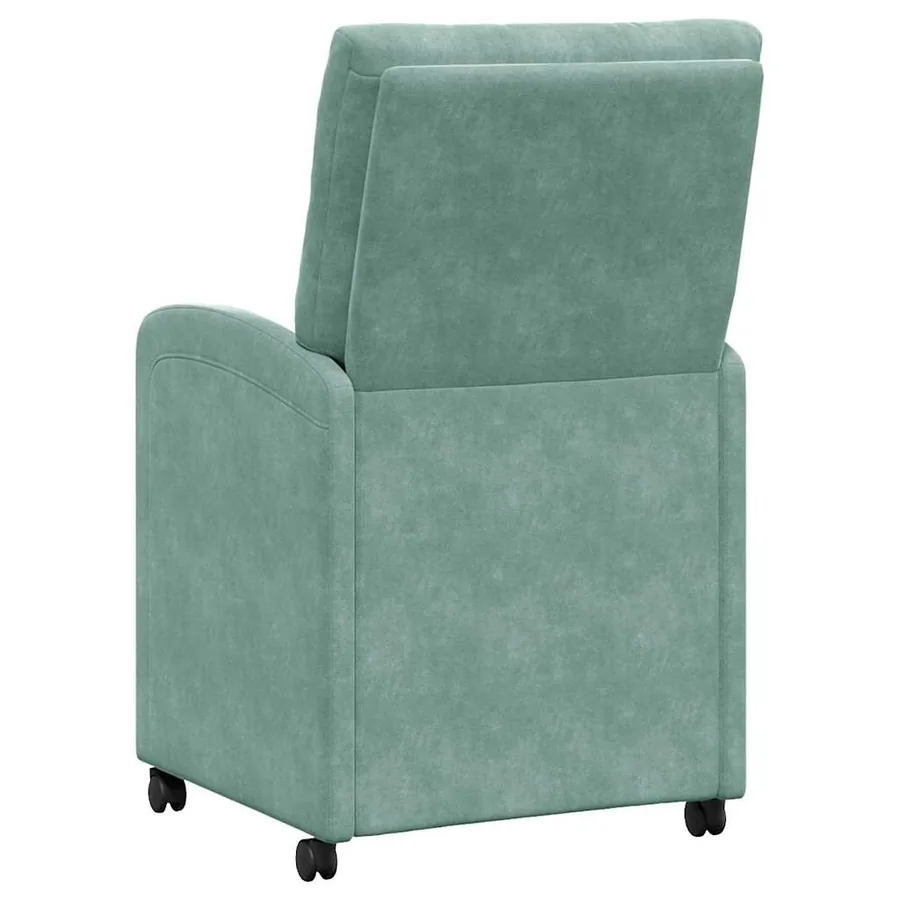 Chaises de Salle à Manger avec Roues 2 pcs Vert marin Velours - 6