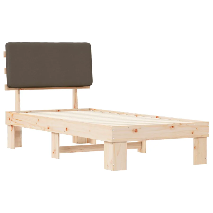 Cadre de lit avec tête de lit rembourrée Taupe 80 x 200 cm - 4