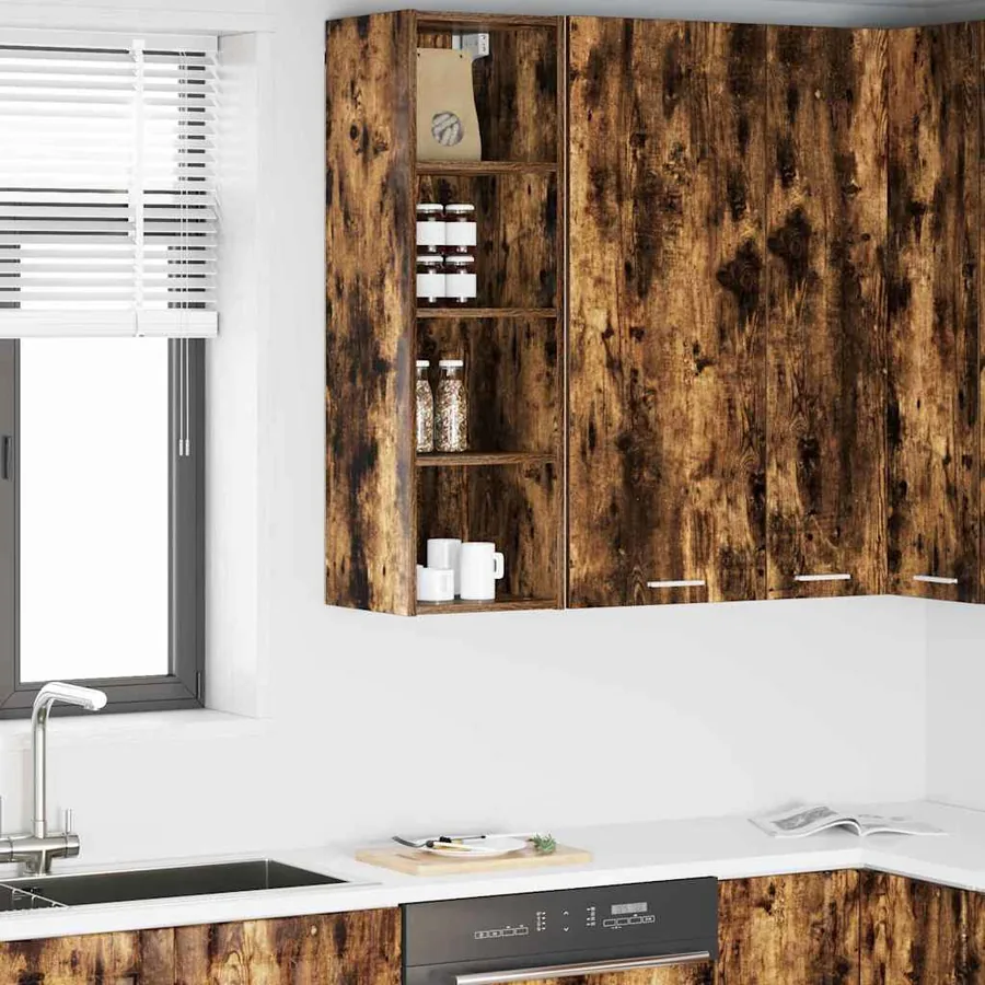 Armoire suspendue avec stockage Chêne fumé 30 x 29,5 x 100 cm