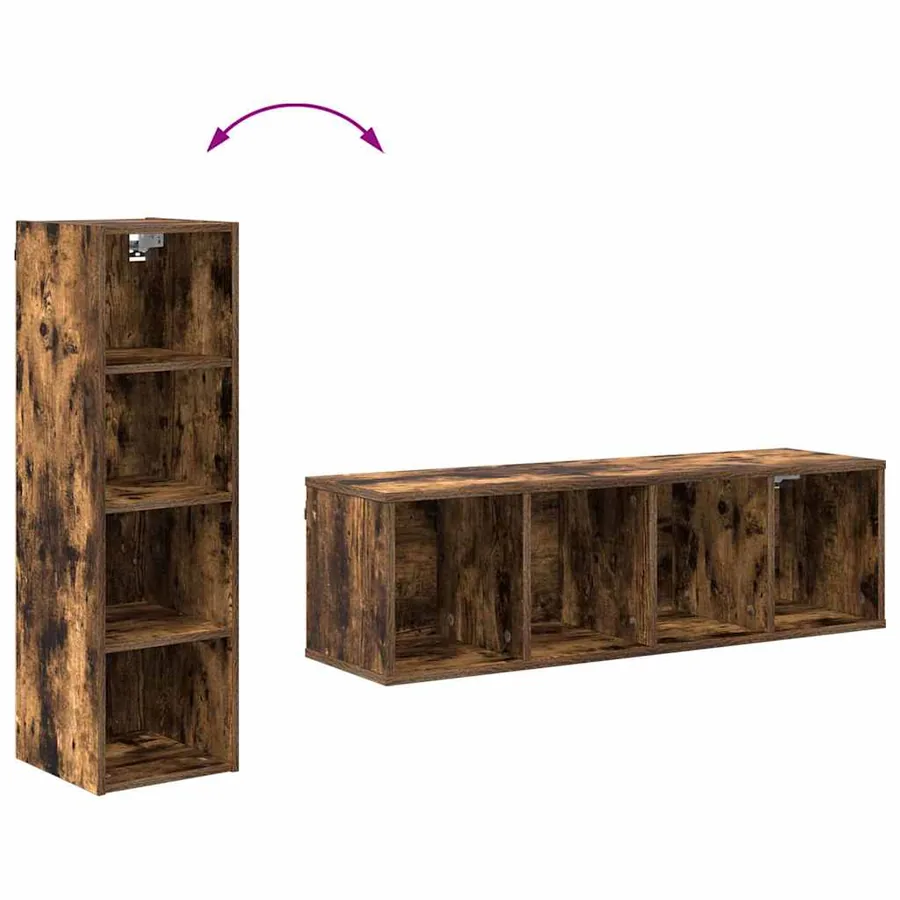 Armoire suspendue avec stockage Chêne fumé 30 x 29,5 x 100 cm - 8
