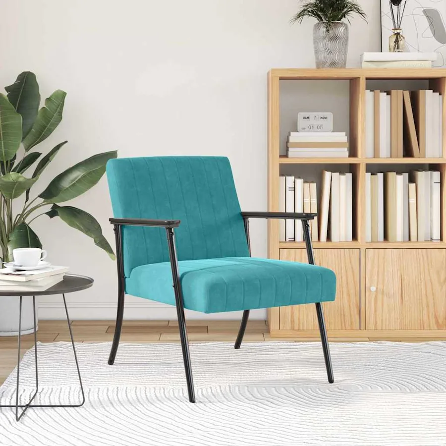 fauteuil Turquoise 59 x 75 x 78 cm Velours - 3