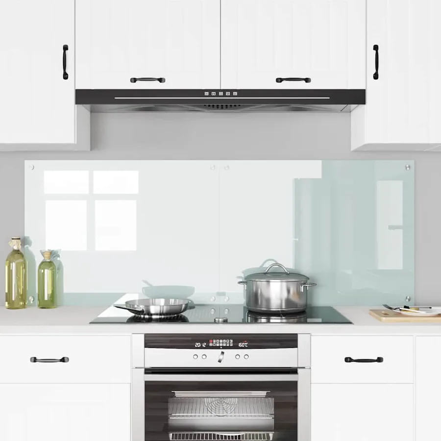 Crédence de cuisine 2 pcs Blanc 80 x 60 cm verre trempé - 3