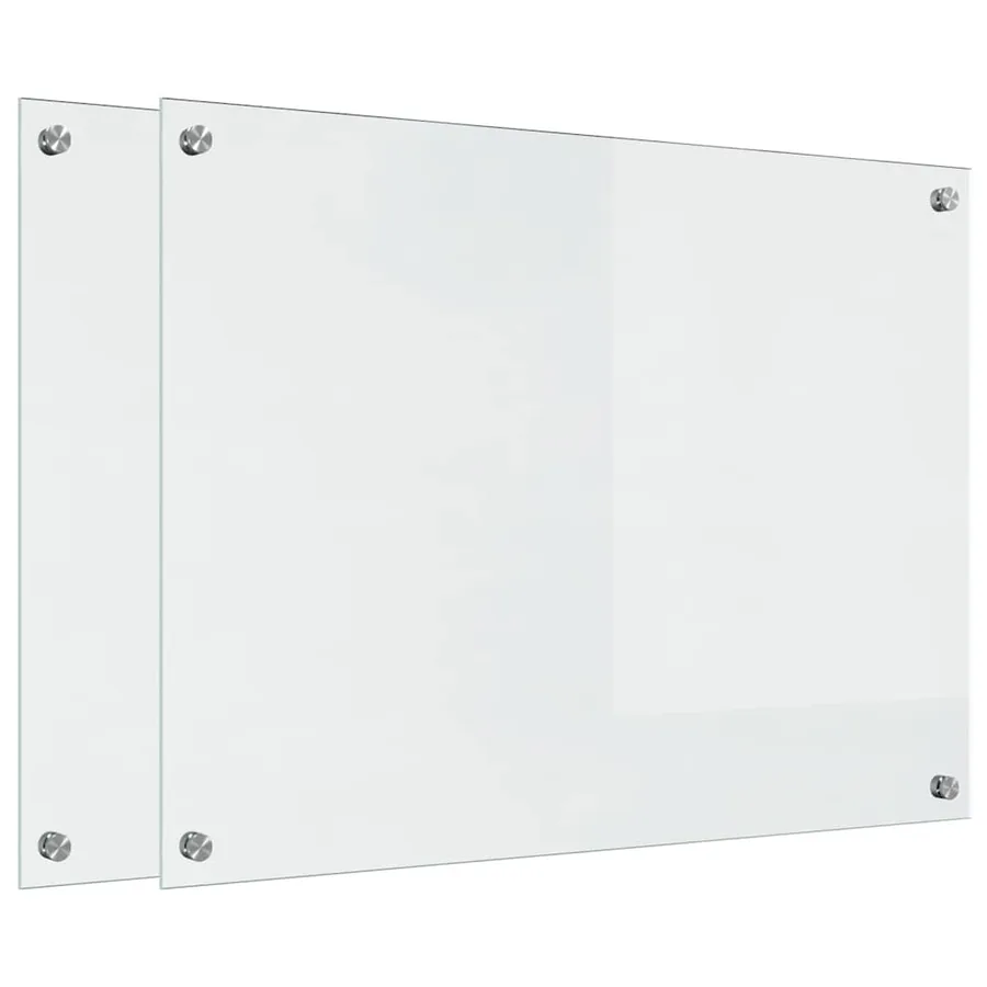 Crédence de cuisine 2 pcs Transparent 80 x 60 cm verre trempé - 2
