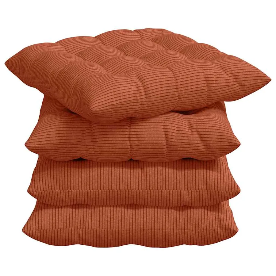 Coussins de siège 4 pcs Rouge orange 40 x 40 x 6 cm - 2