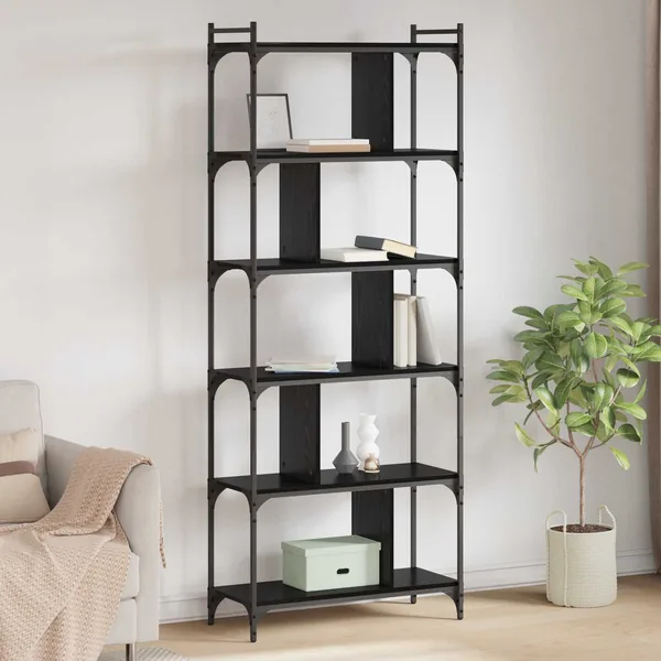 Bibliothèque Chêne noir 76 x 32 x 192 cm Bois d'ingénierie