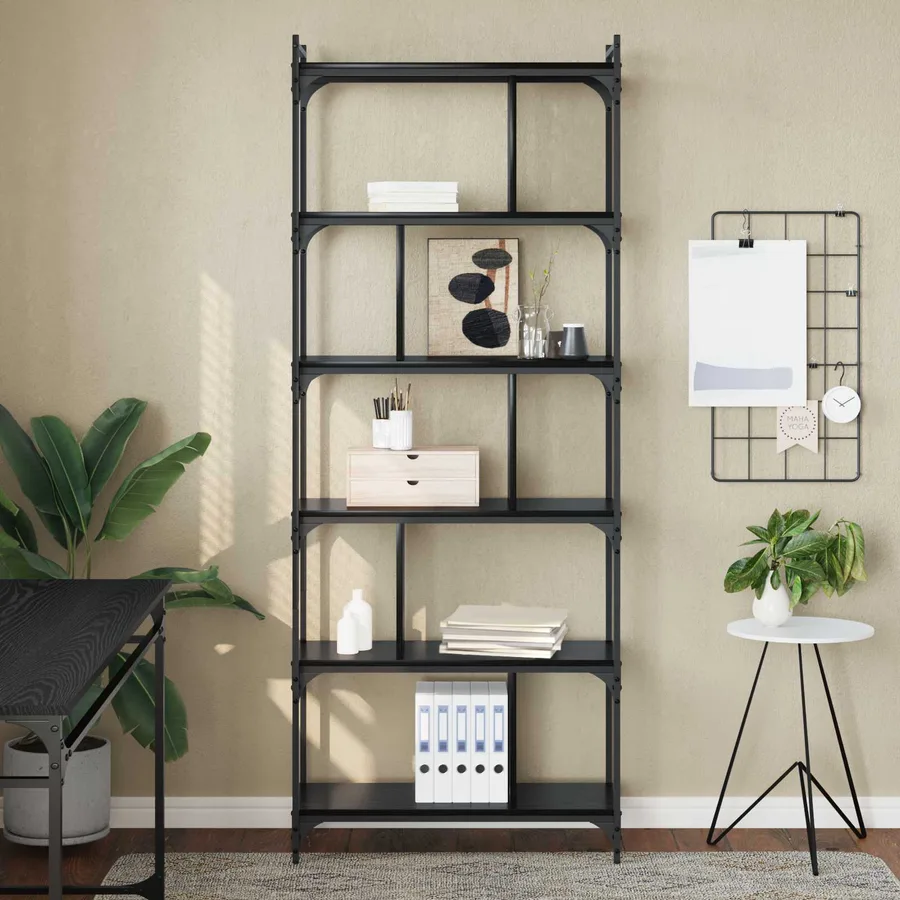 Bibliothèque Chêne noir 76 x 32 x 192 cm Bois d'ingénierie - 4