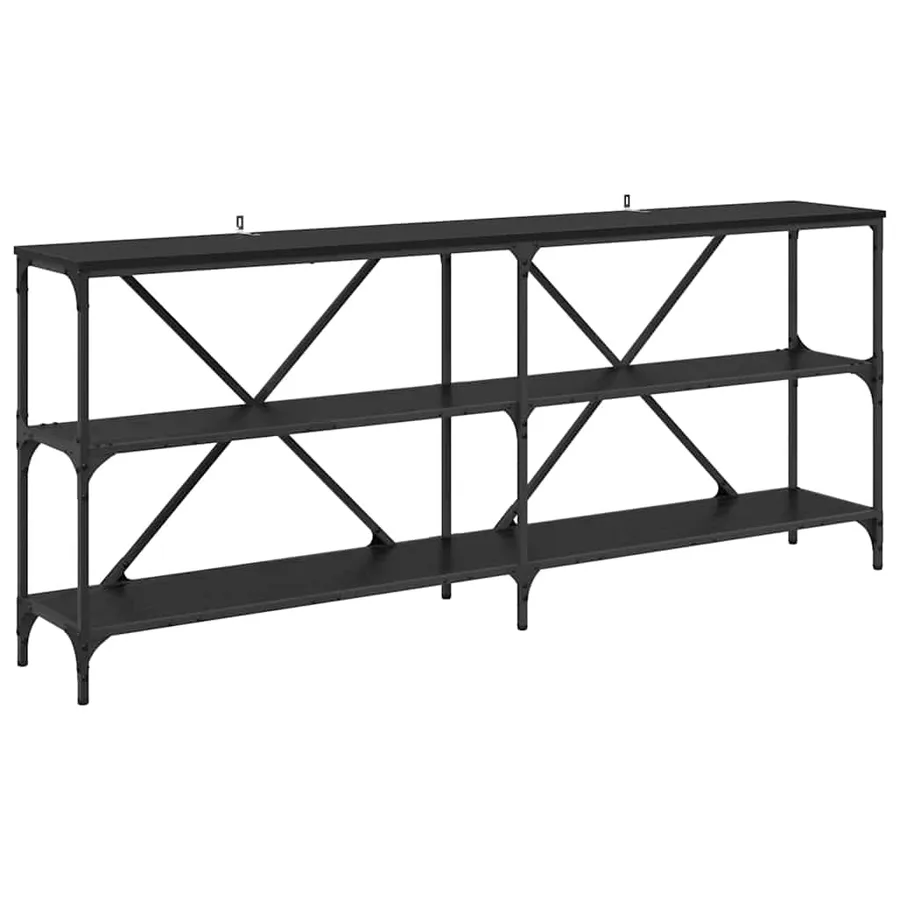 Table console Chêne noir 180 x 30 x 75 cm Bois d'ingénierie - 2
