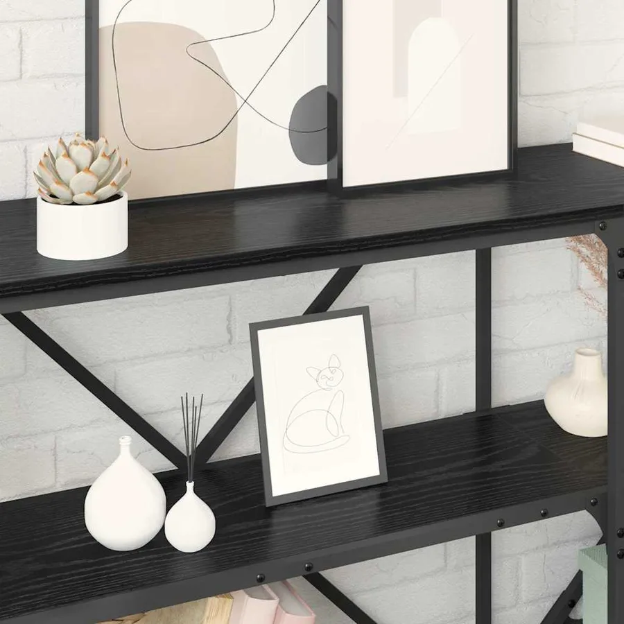 Table console Chêne noir 180 x 30 x 75 cm Bois d'ingénierie - 4