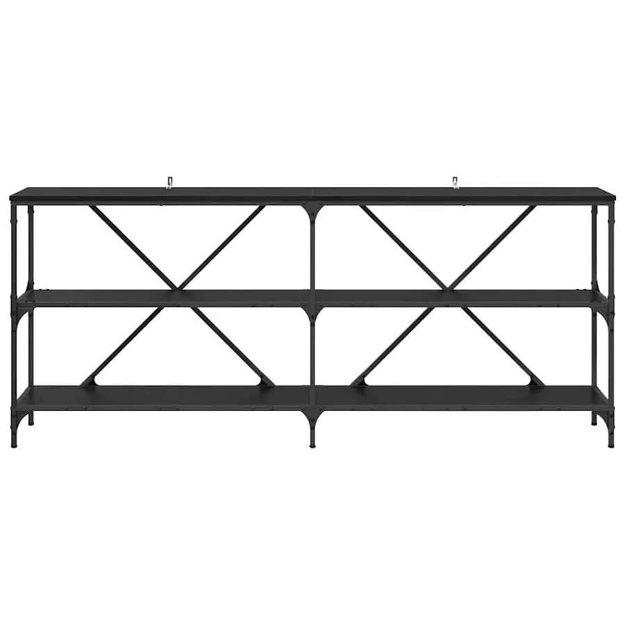 Table console Chêne noir 180 x 30 x 75 cm Bois d'ingénierie - 5