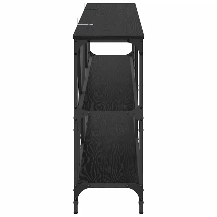 Table console Chêne noir 180 x 30 x 75 cm Bois d'ingénierie - 6