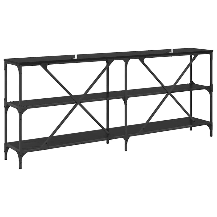 Table console Chêne noir 180 x 30 x 75 cm Bois d'ingénierie - 7