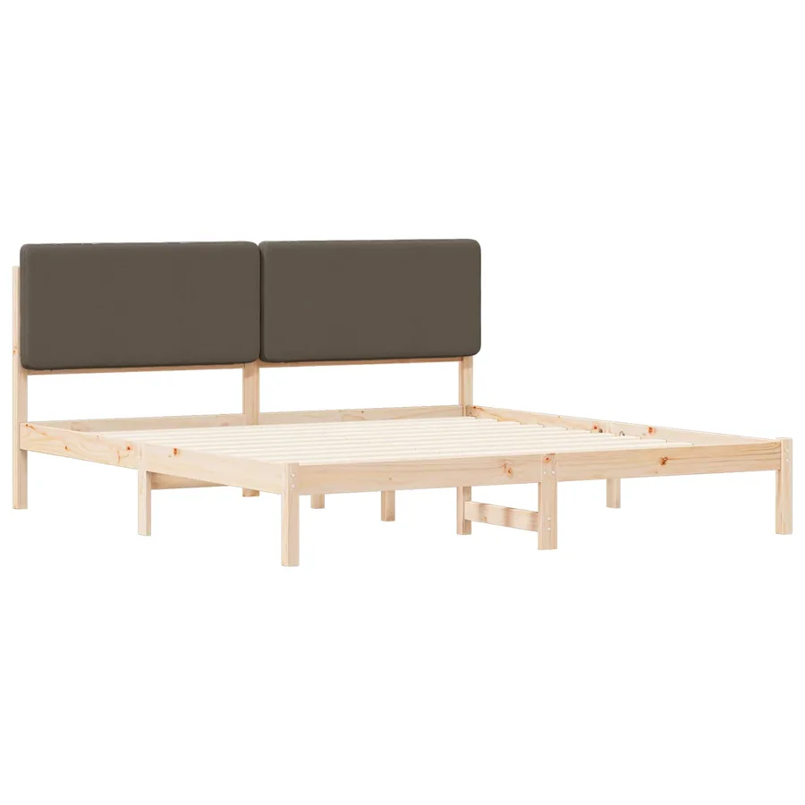 Cadre de lit avec tête de lit rembourrée Taupe 180 x 200 cm - 4