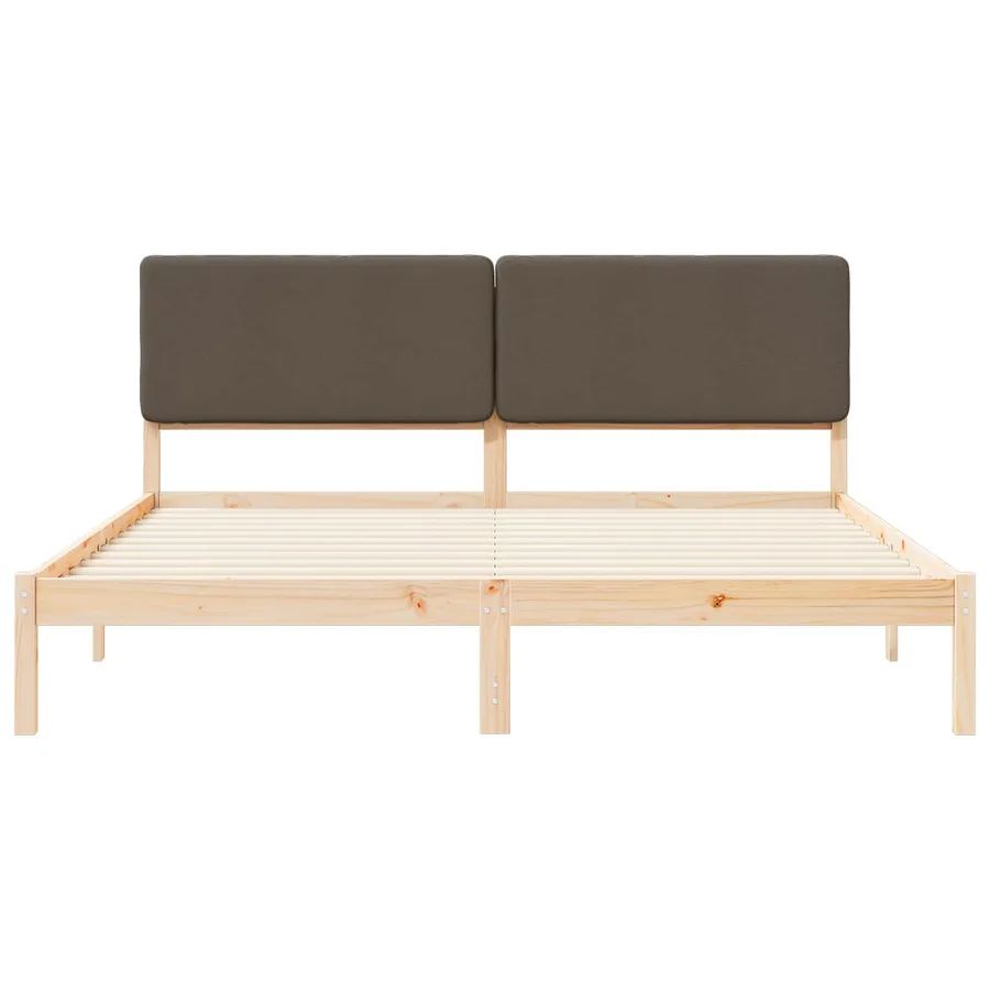 Cadre de lit avec tête de lit rembourrée Taupe 180 x 200 cm - 5