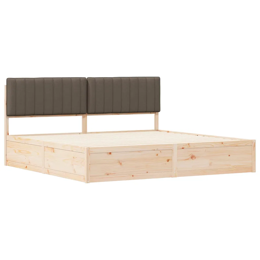 Cadre de lit avec tête de lit rembourrée Taupe 200 x 200 cm - 4