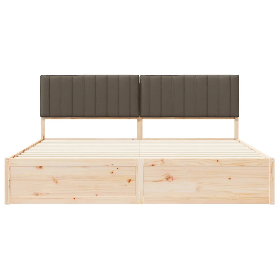 Cadre de lit avec tête de lit rembourrée Taupe 200 x 200 cm - 5