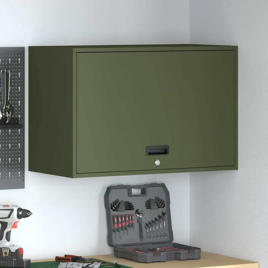 Armoire murale pour garage Vert olive 80 x 40 x 53 cm