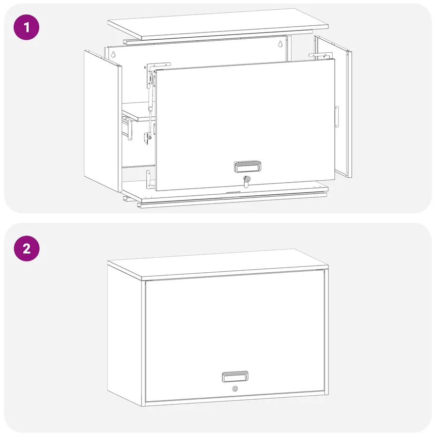 Armoire murale pour garage Blanc 80 x 40 x 53 cm - 12