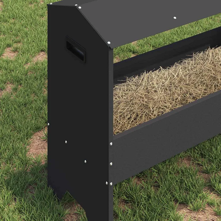 Trough d'alimentation pour le bétail Noir 79 x 35 x 62 cm - 4
