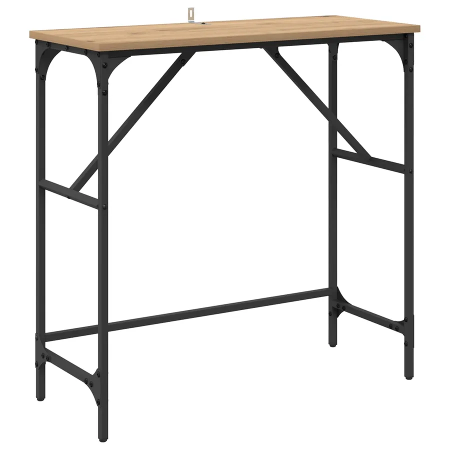 Table console Chêne artisanal 75 x 32 x 75 cm Bois d'ingénierie - 2