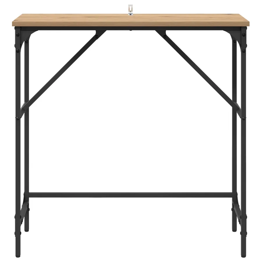 Table console Chêne artisanal 75 x 32 x 75 cm Bois d'ingénierie - 5
