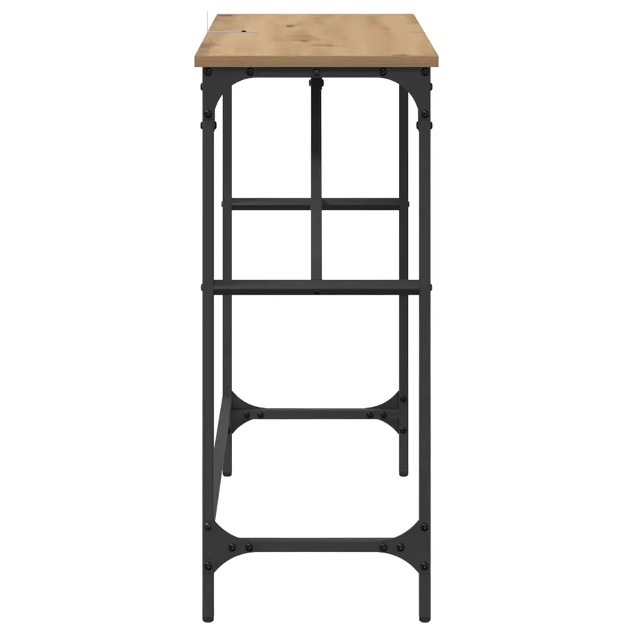 Table console Chêne artisanal 75 x 32 x 75 cm Bois d'ingénierie - 6