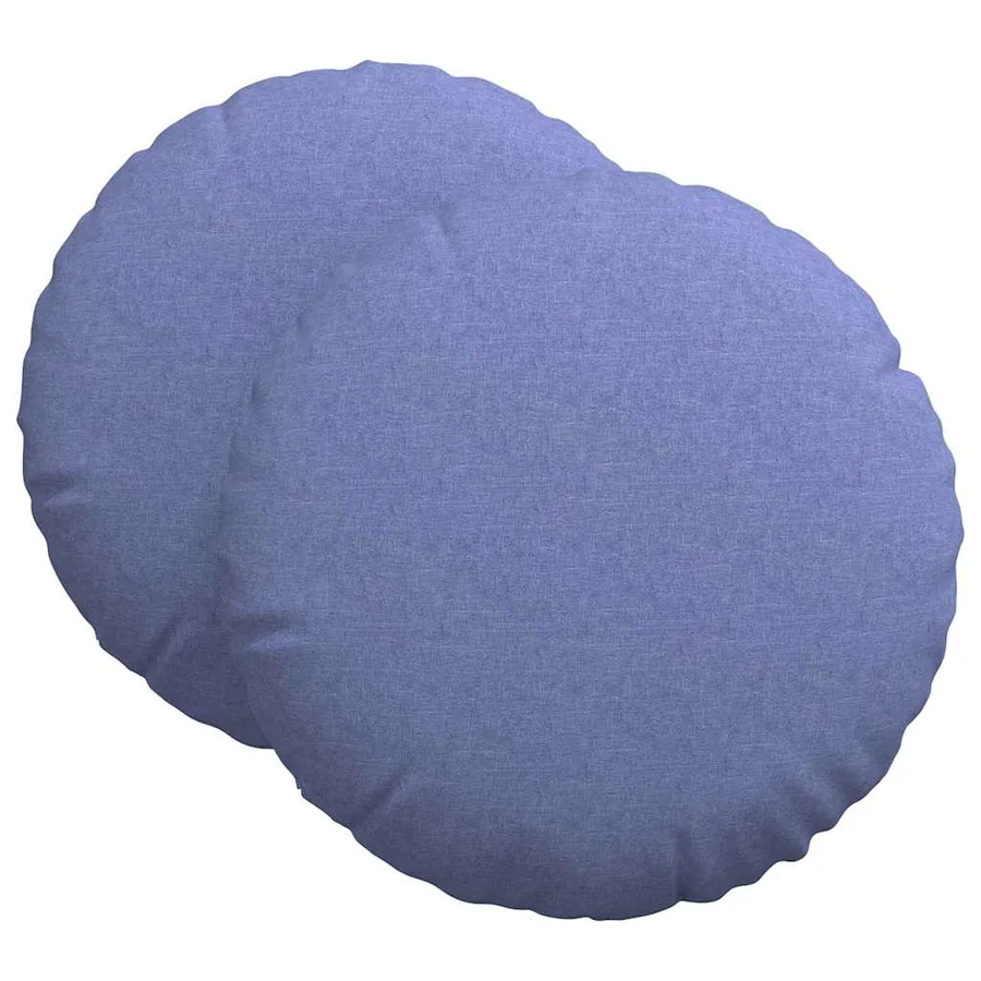 Coussins de siège 2 pcs Bleu denim Ø60 x 21 cm tissu - 2
