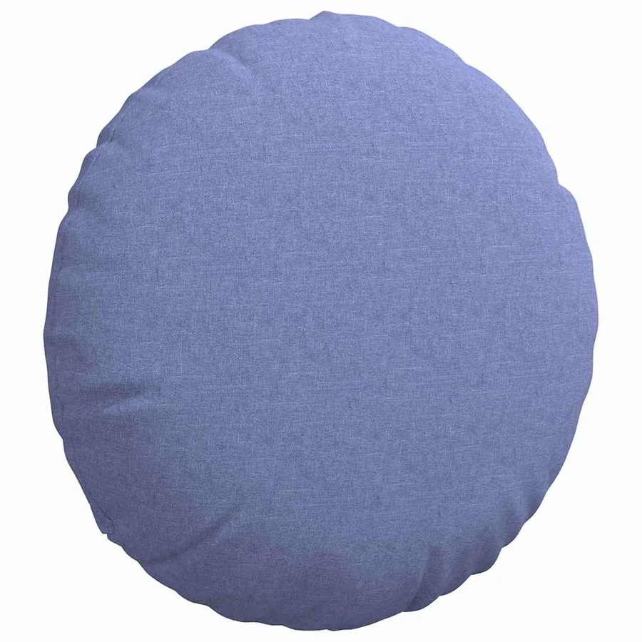 Coussins de siège 2 pcs Bleu denim Ø60 x 21 cm tissu - 5