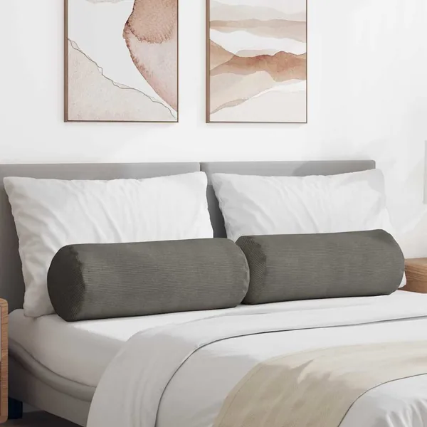 Coussins d'accent 2 pcs Gris clair Ø 25 x 70 cm