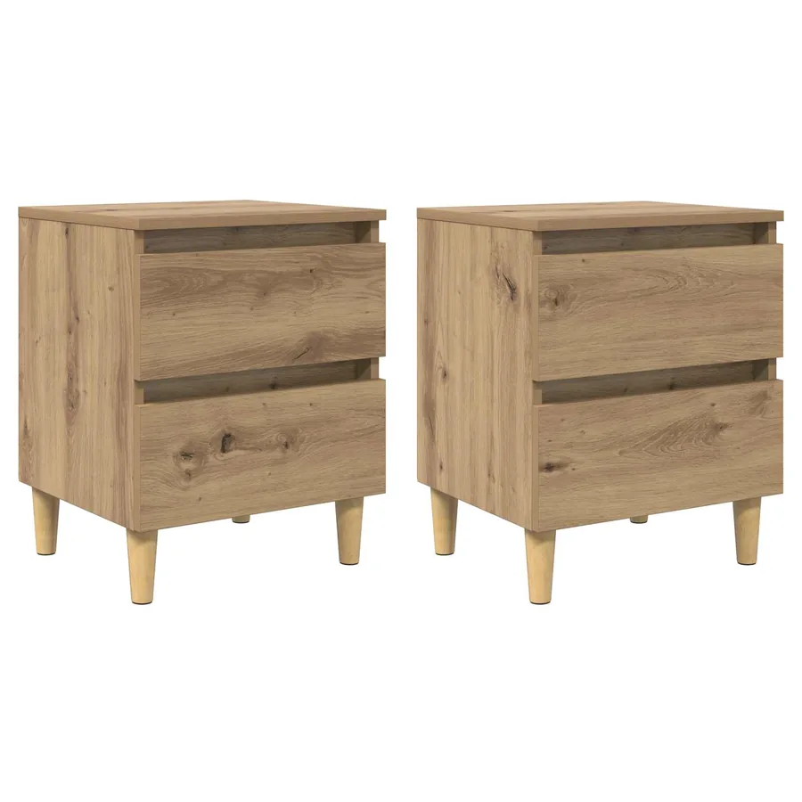 Meubles de lit 2 pcs Chêne artisanal 40 x 35 x 50 cm