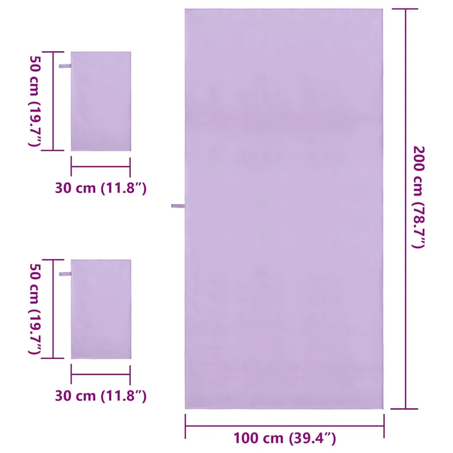 Set de serviettes de sport 3 pcs Violet Polyester et Polyamide - 8