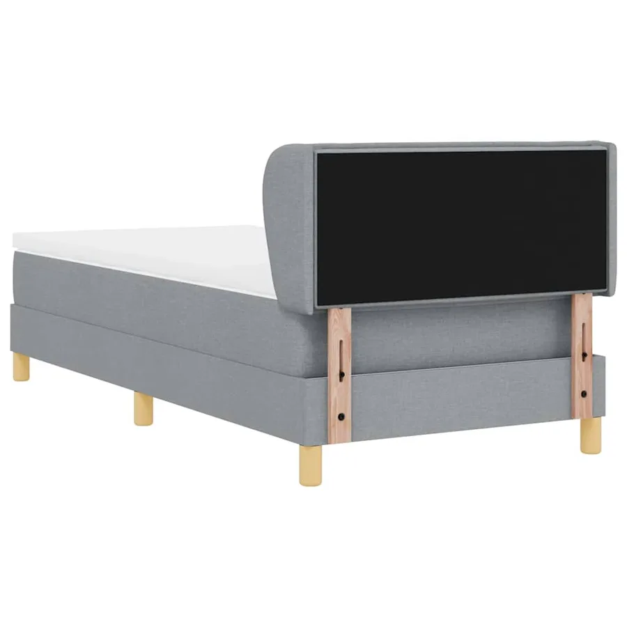Lit à ressorts avec matelas Gris clair 90 x 190 cm tissu - 9