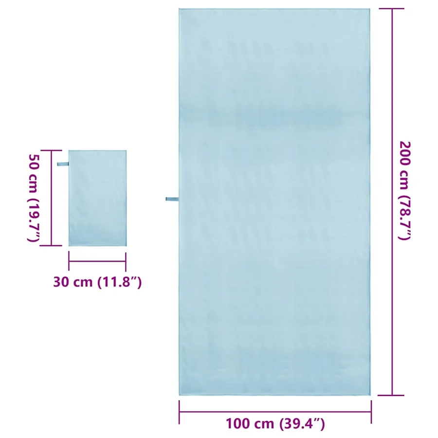 Set de serviettes de sport 2 pcs Bleu tissu - 8