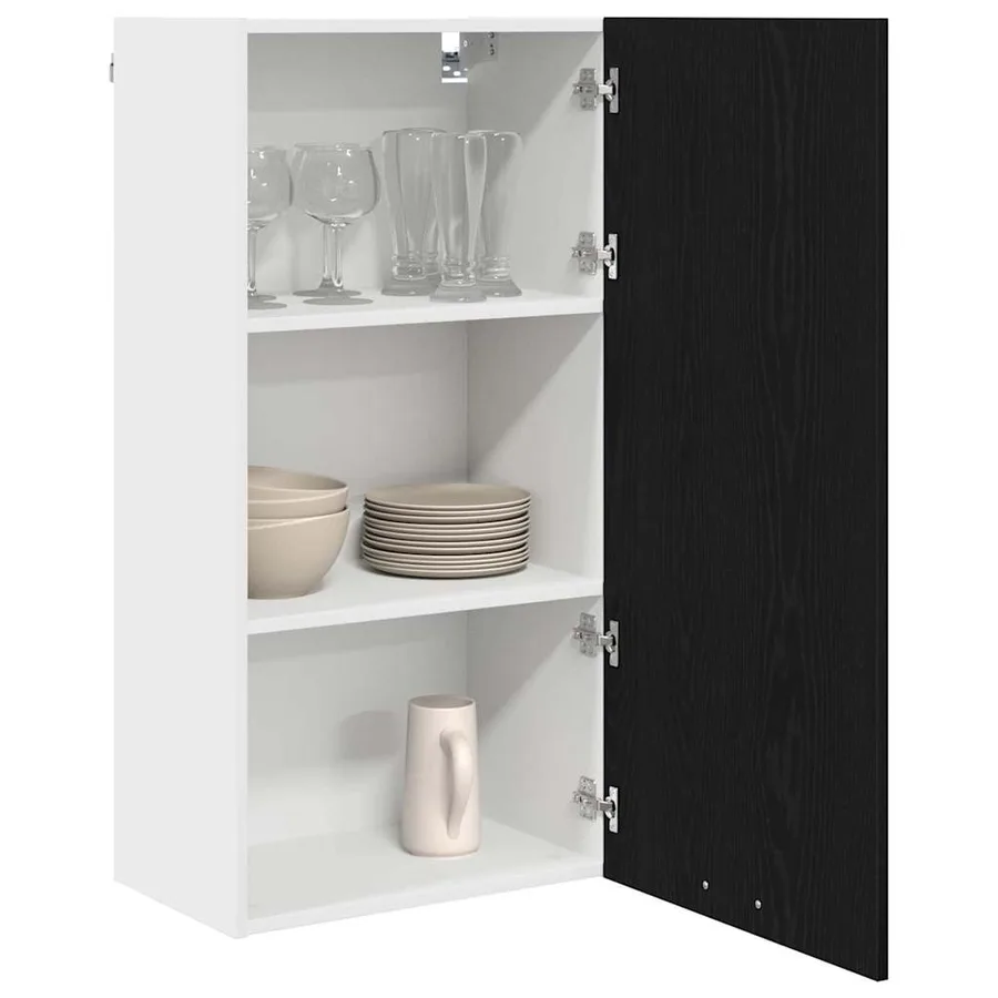 Armoire suspendue Chêne noir et Blanc 50 x 31 x 100 cm - 3