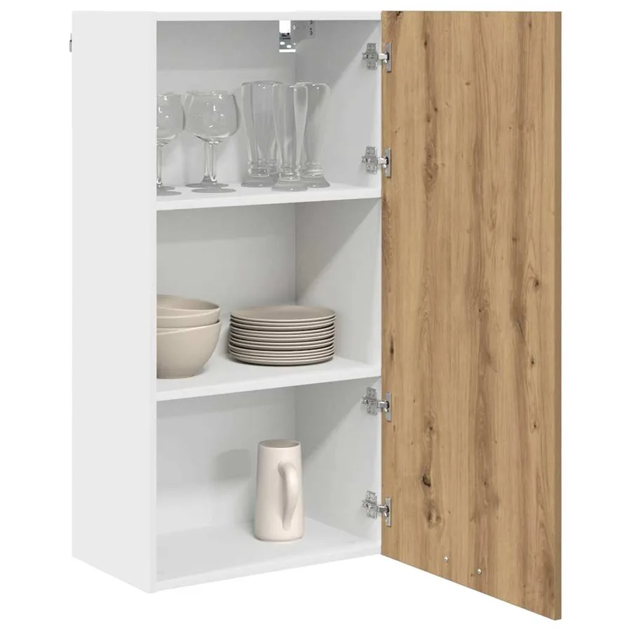 Armoire suspendue Chêne Artisan et Blanc 50 x 31 x 100 cm - 3