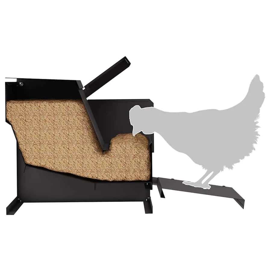 Nourrisseur à pédale pour poules Noir 50 x 40 x 29 cm - 13
