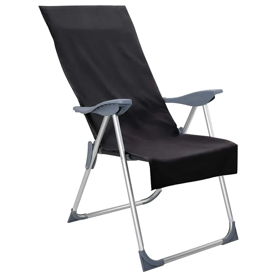 Serviettes de chaise d'extérieur 2 pcs Noir 130 x 60 cm - 3