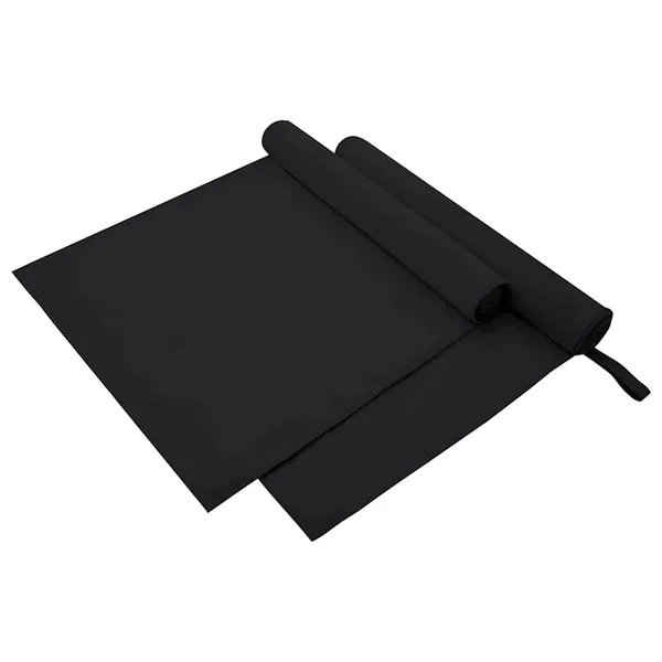 Serviettes de sport 2 pcs Noir 180 x 90 cm