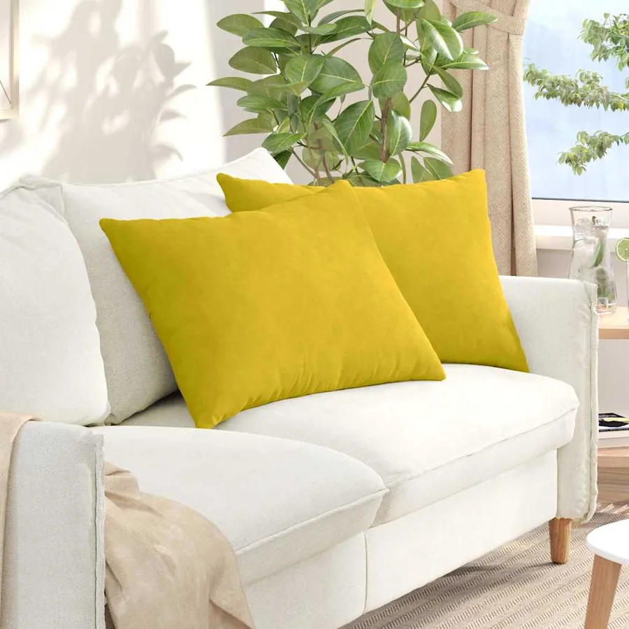 Coussins de canapé 2 pcs Jaune 70 x 50 cm